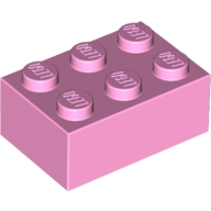 Lego kostka (kostička) 2x3, světle růžová (4518892, 4245293)